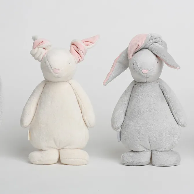 moonie Peluche Veilleuse Musicale Lapin Moonie - Crème et Rose