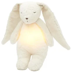 moonie Peluche Veilleuse Musicale Lapin Moonie Blanc Polaire