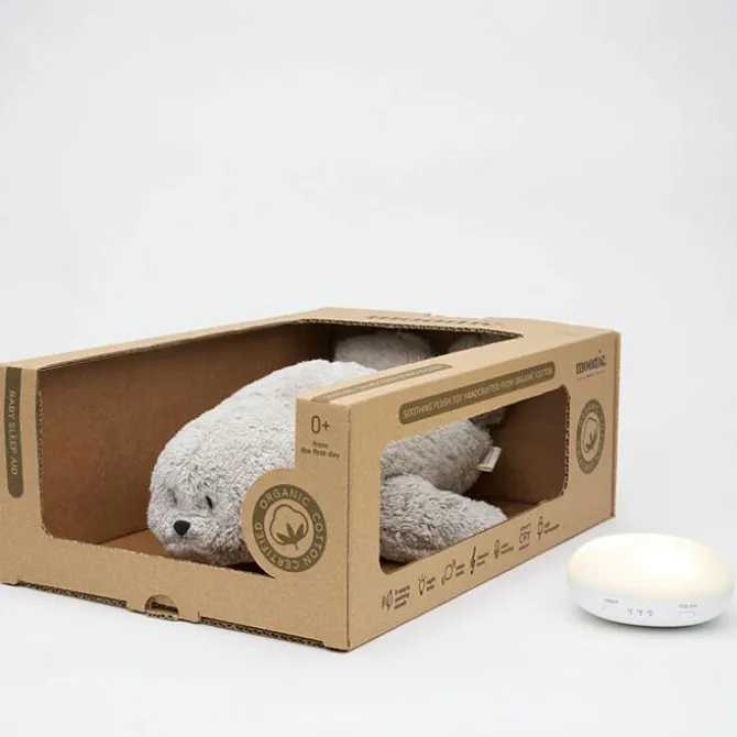 moonie Peluche Veilleuse Musicale Phoque - Gris
