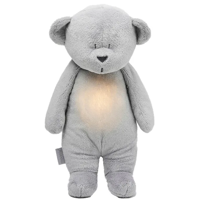 moonie Peluche Veilleuse Musicale Ourson - Gris