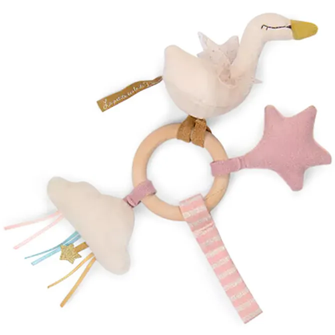 Moulin Roty Anneau Hochet Bois Cygne - La Petite Ecole de Danse