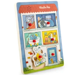 Moulin Roty Puzzle Sonore - Puce & Pilou