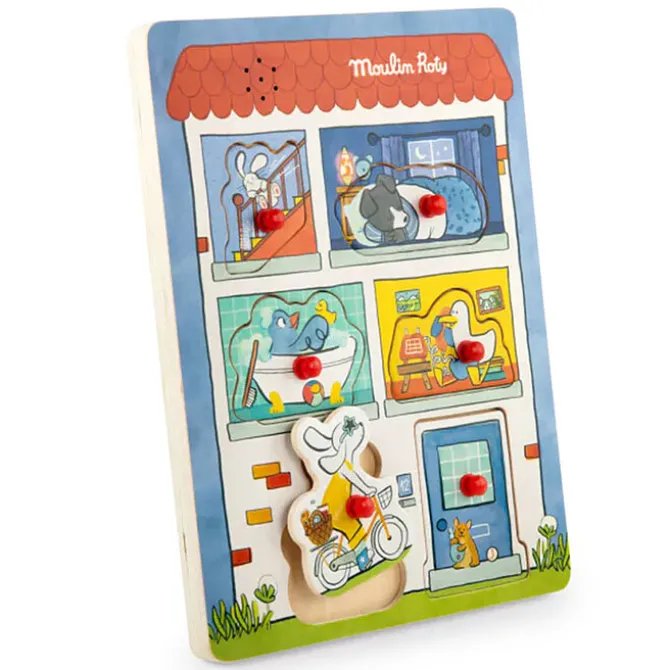 Moulin Roty Puzzle Sonore - Puce & Pilou