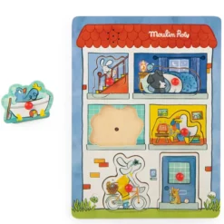 Moulin Roty Puzzle Sonore - Puce & Pilou