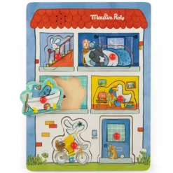 Moulin Roty Puzzle Sonore - Puce & Pilou