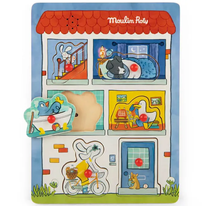 Moulin Roty Puzzle Sonore - Puce & Pilou
