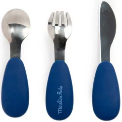 Moulin Roty Set de Couverts Silicone - Puce & Pilou