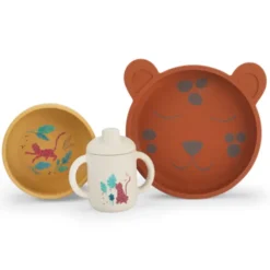Moulin Roty Set de Vaisselle Silicone 3 Pièces - La Forêt Mawa