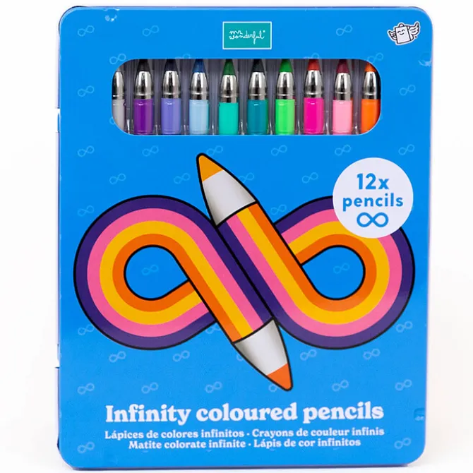 Mr Wonderful Boite de 12 Crayons de Couleur Infinis