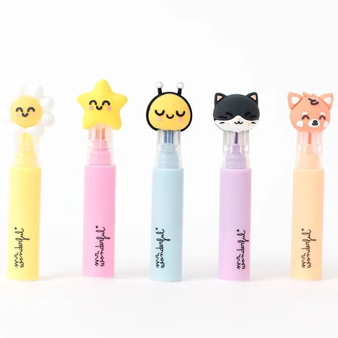 Mr Wonderful Coffret de 5 Surligneurs avec Trousse - Live In Color