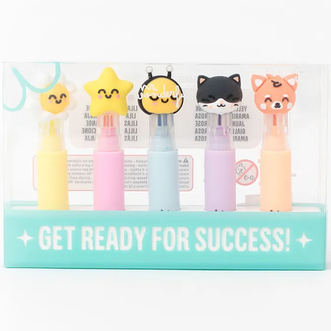 Mr Wonderful Coffret de 5 Surligneurs avec Trousse - Live In Color