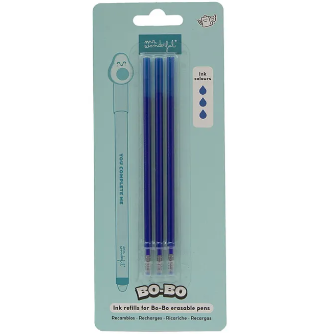 Mr Wonderful Lot de 3 Recharges d'Encre Bo-Bo - Bleu