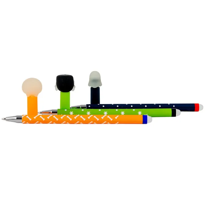 Mr Wonderful Lot de 3 Stylos Effaçables Bo-Bo - Glow in the Dark Halloween