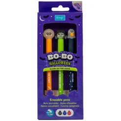 Mr Wonderful Lot de 3 Stylos Effaçables Bo-Bo - Glow in the Dark Halloween