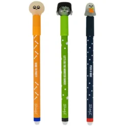 Mr Wonderful Lot de 3 Stylos Effaçables Bo-Bo - Glow in the Dark Halloween