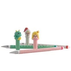 Mr Wonderful Lot de 3 Stylos Effaçables Bo-Bo - Chevalier, Princesse et Dragon