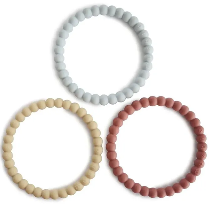 mushie Lot de 3 Bracelets de Dentition - Mellow, Terracotta & Periw