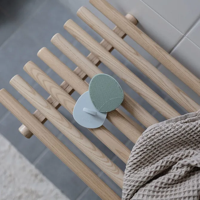 mushie Lot de 2 Brosses de Massage - Naturel & Cambridge Blue