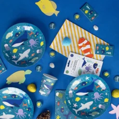 My Little Day Lot de 8 Assiettes en Papier - Océan