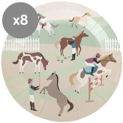 My Little Day Lot de 8 Assiettes en Papier - Cheval