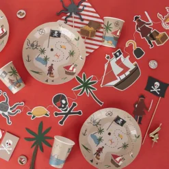 My Little Day Lot de 8 Gobelets en Papier Pirate - 205 ml