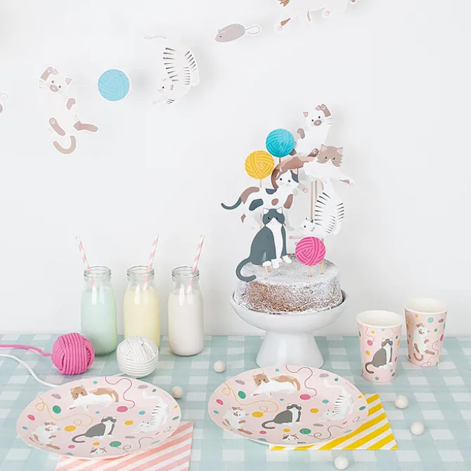My Little Day Lot de 8 Gobelets en Papier Chat - 205 ml