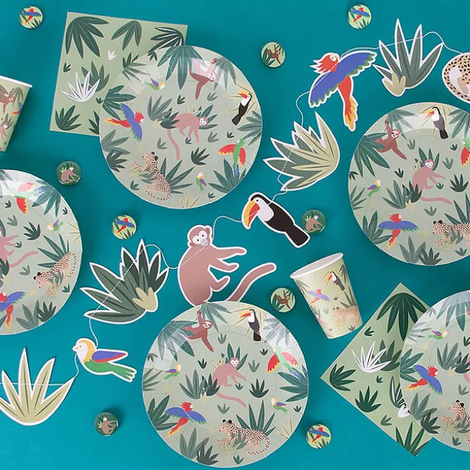 My Little Day Lot de 8 Gobelets en Papier Tropical - 205 ml