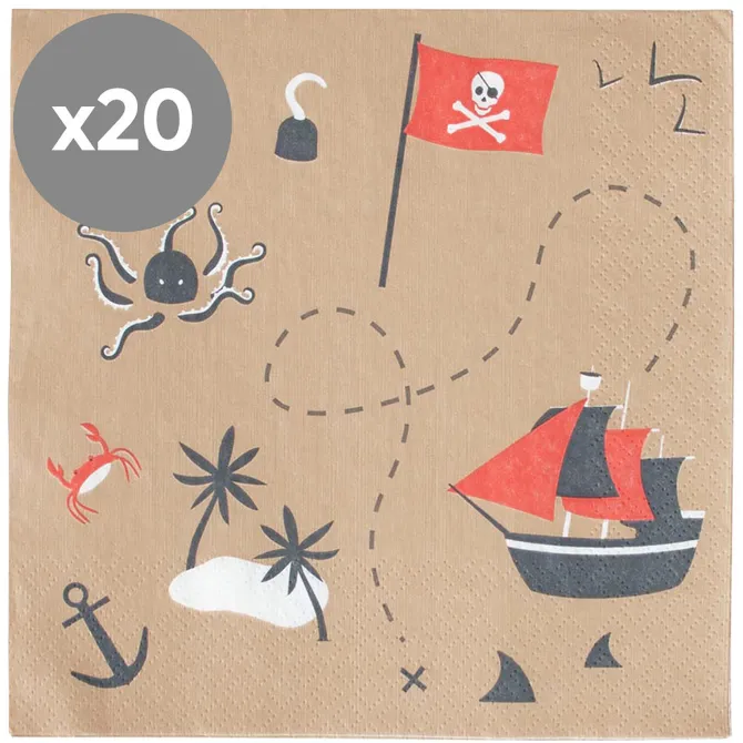 My Little Day Lot de 20 Serviettes en Papier - Pirate