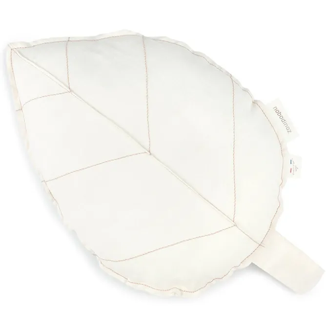 Nobodinoz Coussin Feuille Lin Français - Off White