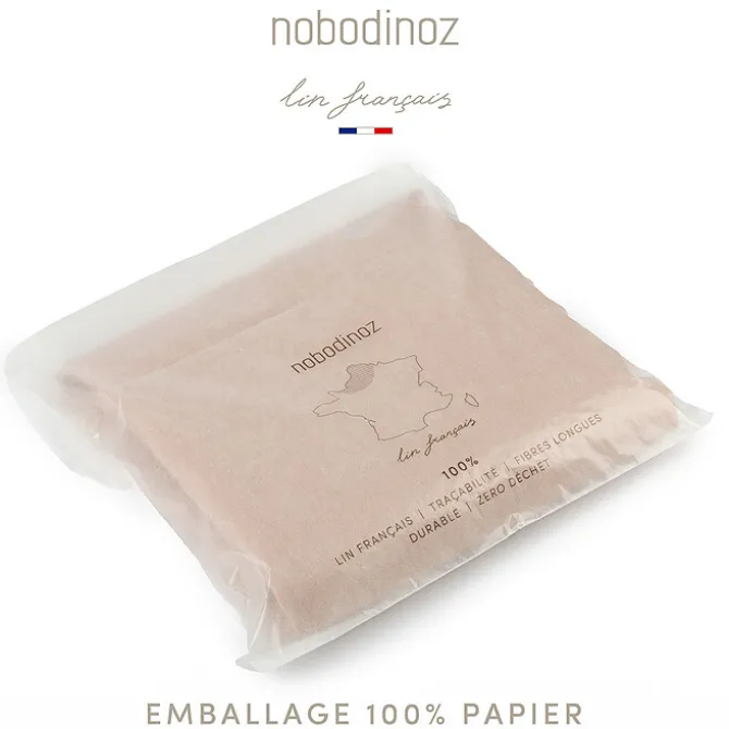 Nobodinoz Coussin Feuille Lin Français - Sand