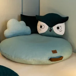 Nobodinoz Coussin Hibou - Eden Green