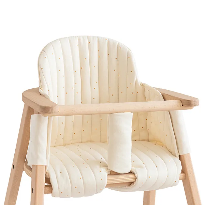 Nobodinoz Coussin pour Chaise Haute Growing Green - Honey Sweet Dots & Natural