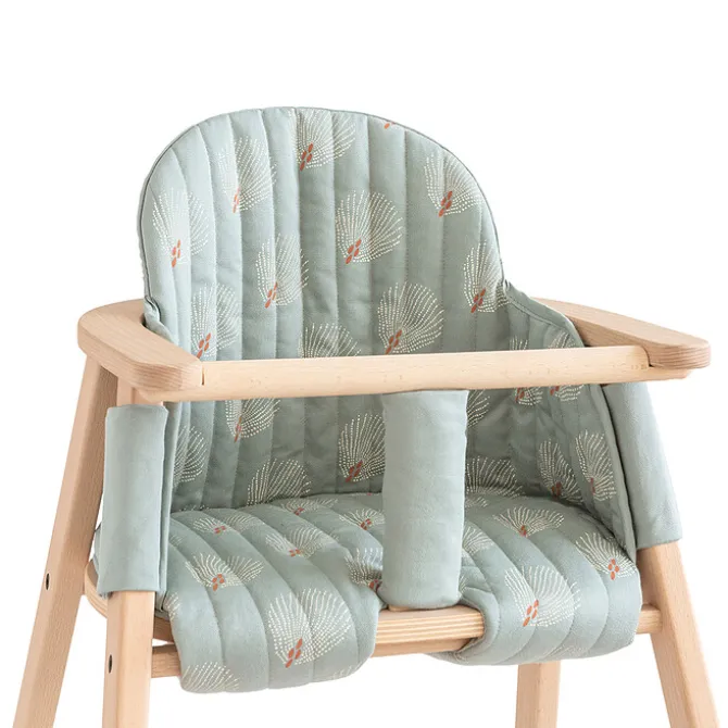 Nobodinoz Coussin pour Chaise Haute Growing Green - White Gatsby & Antique Green