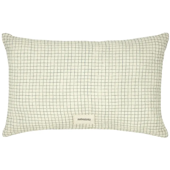 Nobodinoz Coussin Rectangulaire Wabi Sabi - Blue Grid