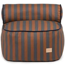 Nobodinoz Fauteuil Pouf Majestic - Blue Brown Stripes
