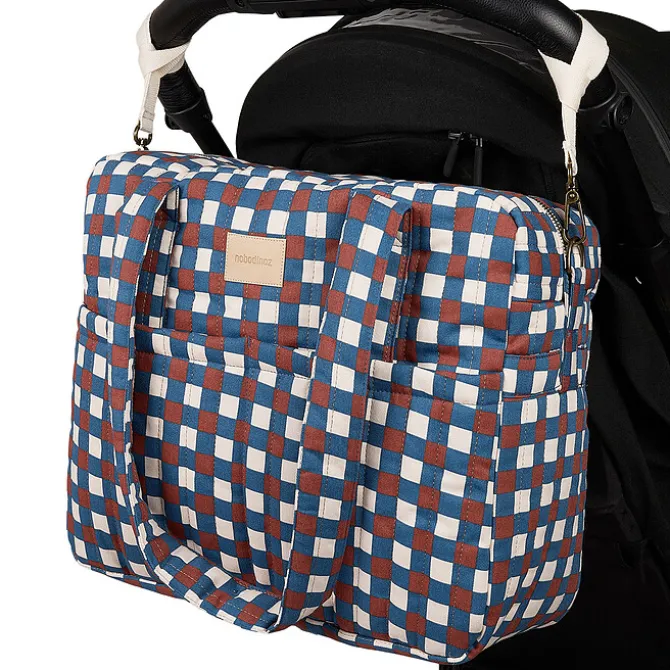 Nobodinoz Sac à Langer Hyde Park - Mosaïque Bleu et Rouge