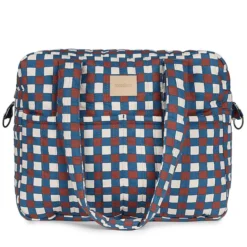 Nobodinoz Sac à Langer Hyde Park - Mosaïque Bleu et Rouge