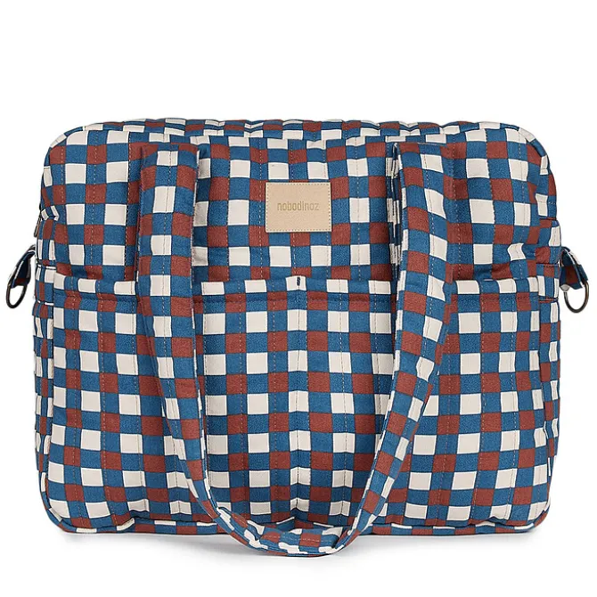 Nobodinoz Sac à Langer Hyde Park - Mosaïque Bleu et Rouge
