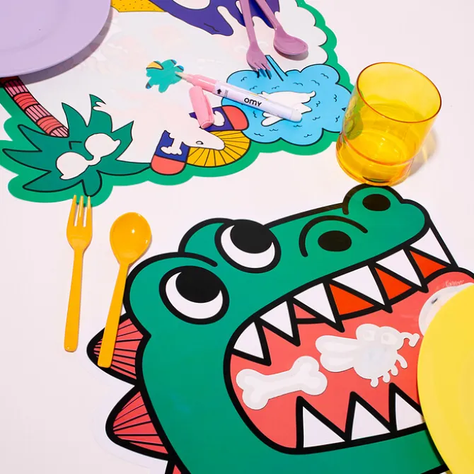Omy Lot de 2 Sets de Table à l'Eau - Dino