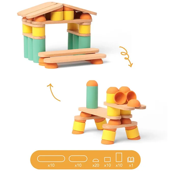 Oppi Toys Jeu de Construction Stix - 60 Pièces