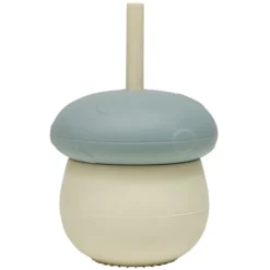 OYOY Verre avec Paille Champignon - Off White Blue