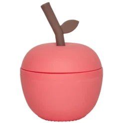 OYOY Verre avec Paille Pomme - Cherry Red