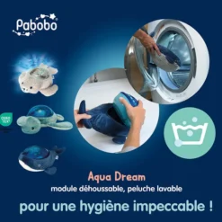 Pabobo Peluche Veilleuse Projecteur Dynamique Baleine Aqua Dream
