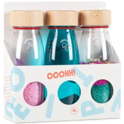 Petit Boum Lot de 3 Bouteilles Sensorielles Float & Sound - Turquoise Sirène Licorne