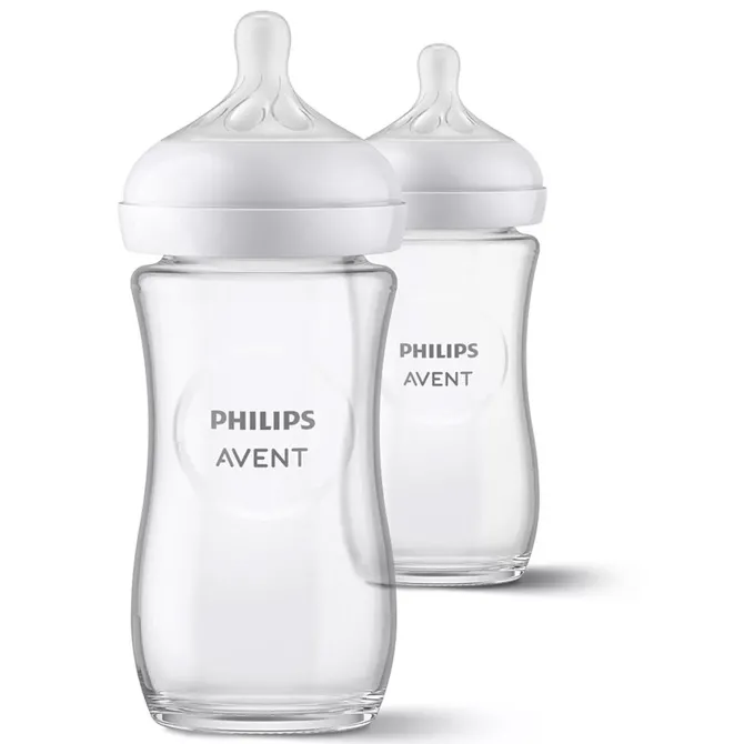 Philips Avent Lot de 2 Biberons Natural Response Verre - 240 ml
