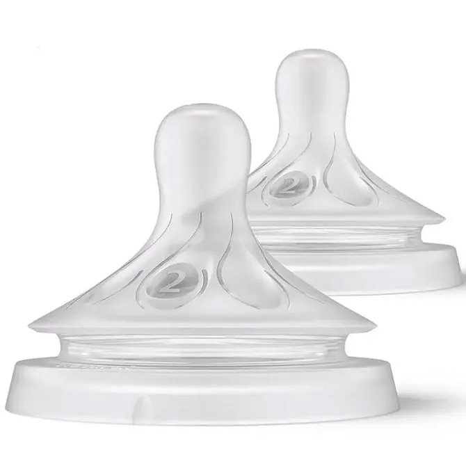 Philips Avent Lot de 2 Tétines Natural Response 2 Trous - Débit Nouveau-né