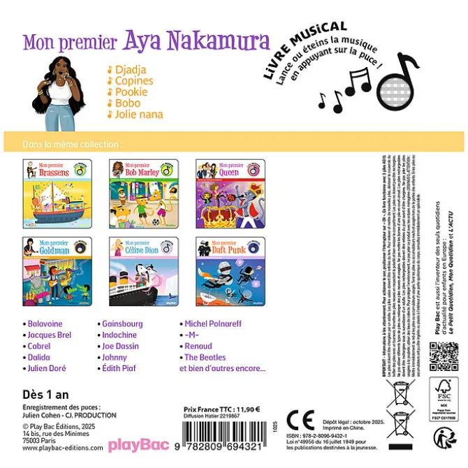 playBac Livre Musical Mon Premier Aya Nakamura