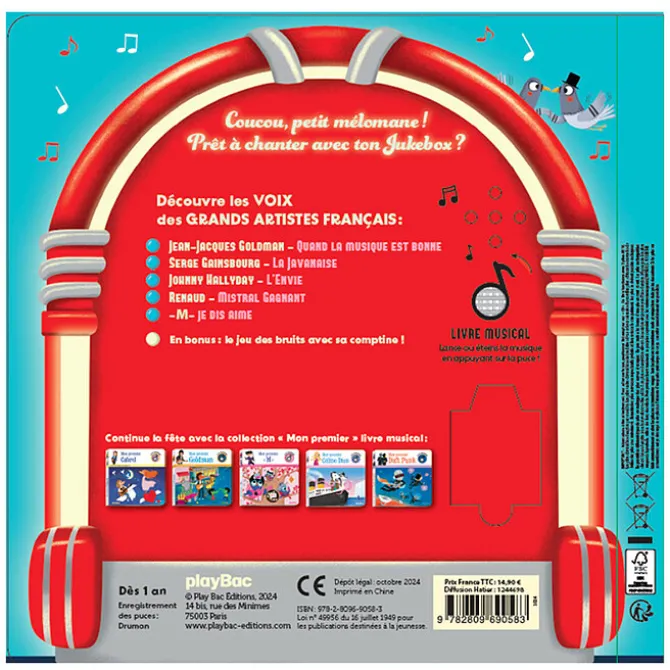 playBac Livre Musical Mon Premier Jukebox Chansons Françaises