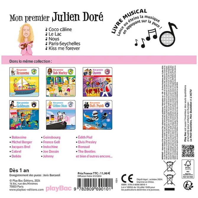 playBac Livre Musical Mon Premier Julien Doré