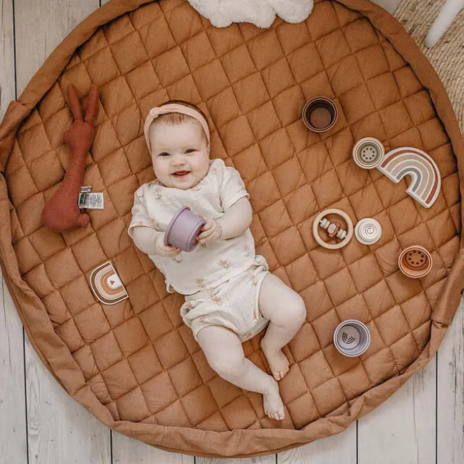 Play&Go Sac à Jouets et Tapis de Jeux Coton Bio - Tawny Brown